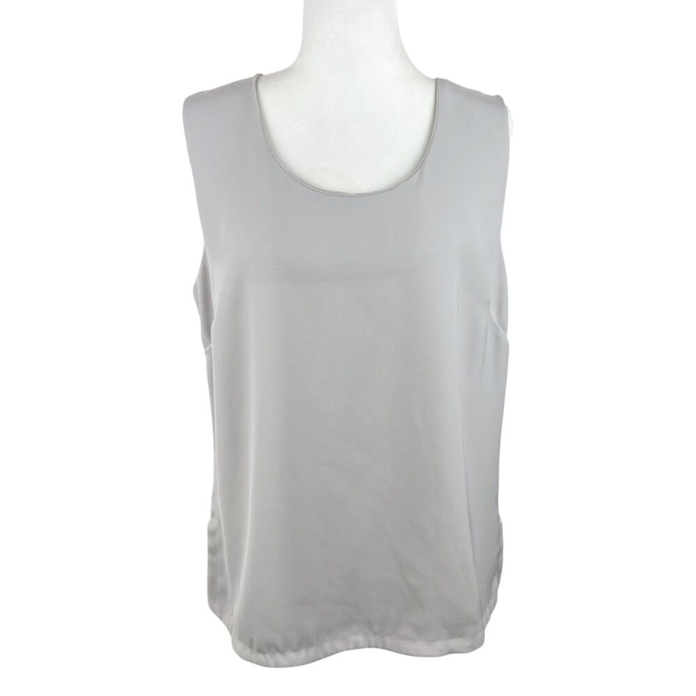 Elvi Sleeveless Blouse Women 16 Grey Tank Top Solid Casual Lightweight